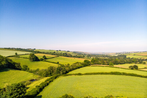 The view westwards over neighbouring Bishops Nympton