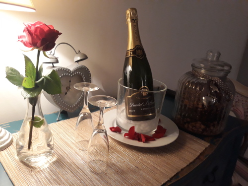 Champagne en chambre à l'arrivée