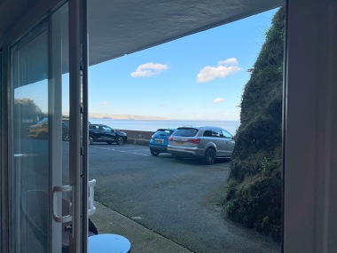 view from patio doors in living area 