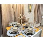 This photo represents the dining table of the flat. 