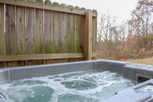 Relax in the warm jacuzzi after a long day of hiking. 