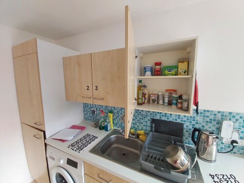 Kitchen units with numbers and shared stuff