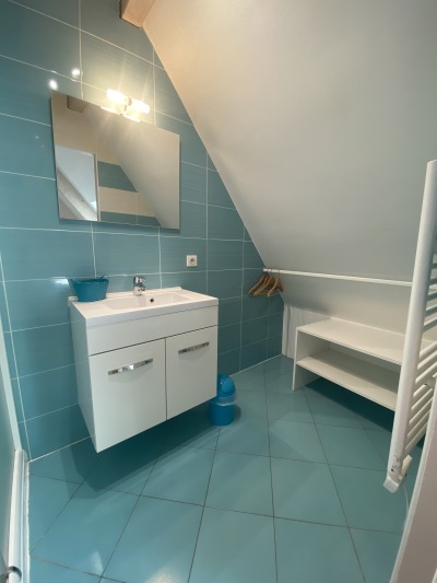 salle de bains bleue