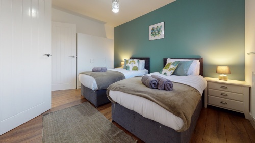 Spacious master bedroom x2 single beds also can be linked to king size upon request wardrobe, bedside cabinets and ensuite