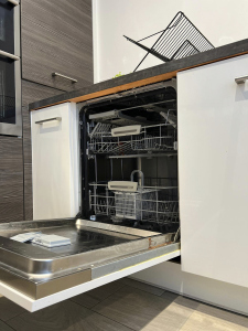 Prepare your favourite meals with ease in this well-stocked kitchen.