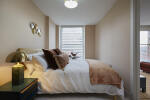A serene bedroom designed for uninterrupted, quality sleep