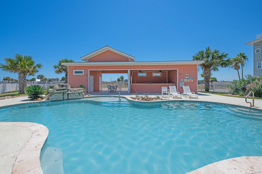 community pool with restrooms