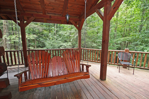 Back Deck, looking south, with Closeup of Swing