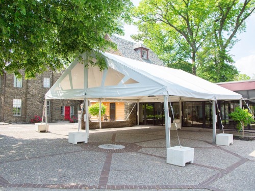 Tent setup in Courtyard for Event