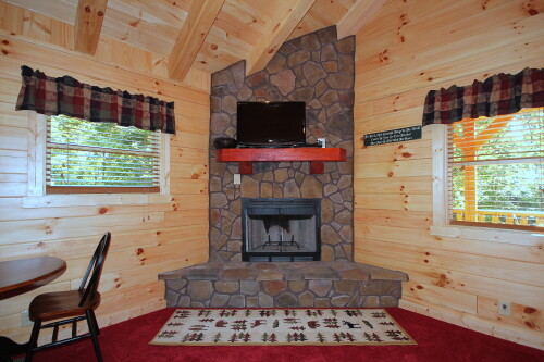 Wood-Burning Fireplace in Private Bedroom 5,  King Suite, Loft Level, Timber Ridge Lodge 