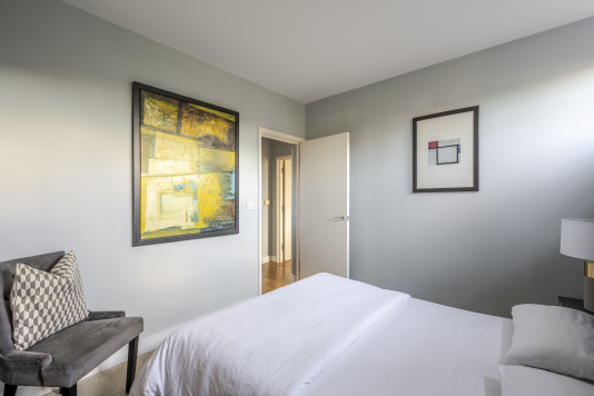 Retreat to this serene and stylish bedroom, designed for ultimate comfort and relaxation. With plush bedding, elegant décor, and soft ambient lighting, it offers a peaceful, luxurious haven to unwind and recharge.