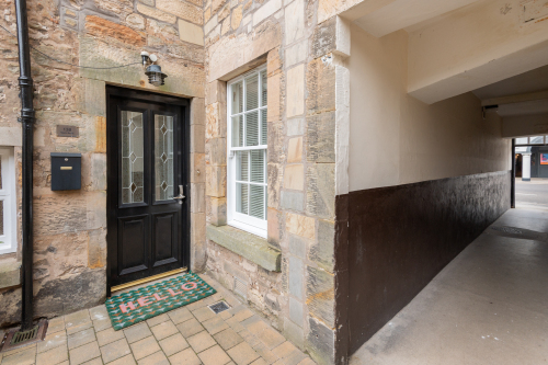 Side door with key pad access