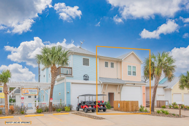 The pool is just one home over 