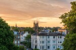Sunset view across the town centre