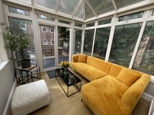 Conservatory with additional seating area