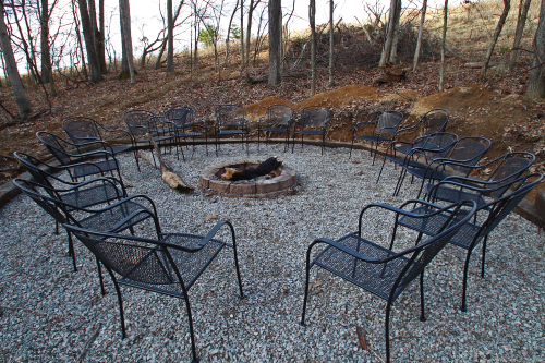 Closeup of Fire Pit area, with chairs