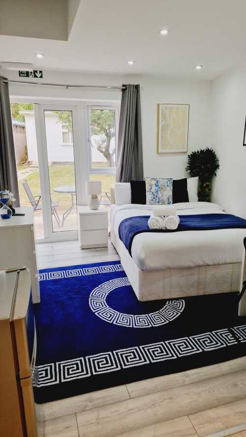 bedroom with garden view