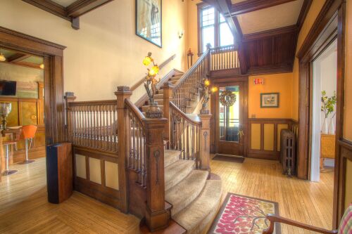 Staircase to guest bedrooms
