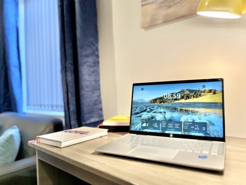 Elevate your workday with this stylish and functional workspace