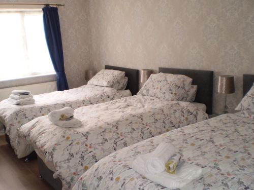 Blue Room with shower-Comfort-Triple room-Ensuite with Bath-Street View - Base Rate