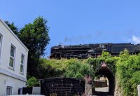 Steam Train going past Abingdon House