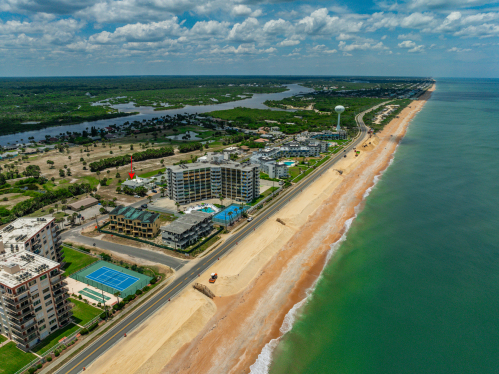 from the beach tl our house.