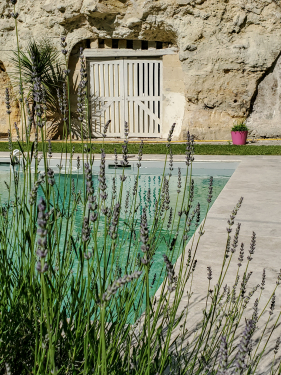 Piscine extérieure face au coteau