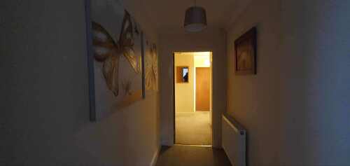 Private hallway to private front door