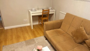 This photo represents part of the living room