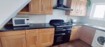 Modern fitted kitchen with all essentials that you will need for your stay including oven, microwave, kettle and toaster. Also available for guest use fridge, freezer, washing machine and dishwasher.  Plates, mugs and drinking glasses. 