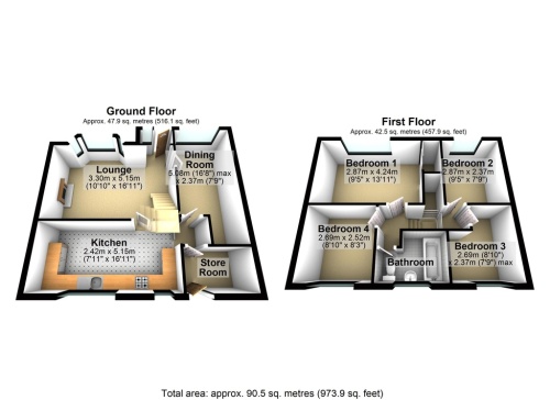 3D Floor plan of Gorsehill Road