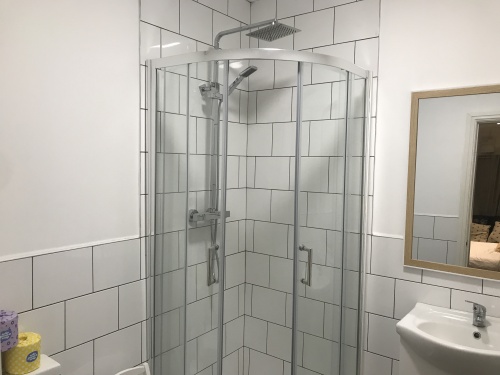 Freshen up with the rainfall or power shower