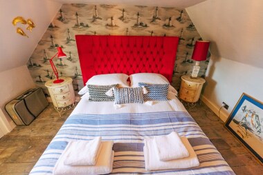 The Red attic king sized bedroom