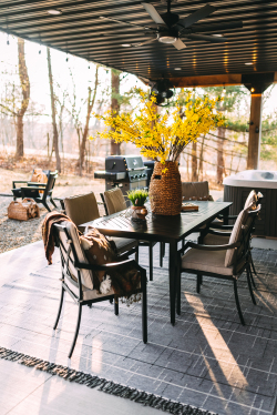 Outdoor covered dining area