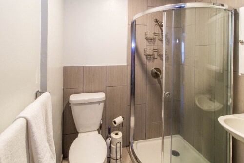 Shower only. Sorry no bathtub.