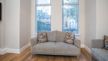 A stylish spacious seating area for the group to relax together, maybe after a busy day sightseeing or after a day shopping or maybe just to have a movie night in.....