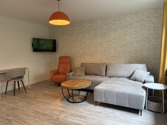 Wohnzimmer mit Schlafcouch 