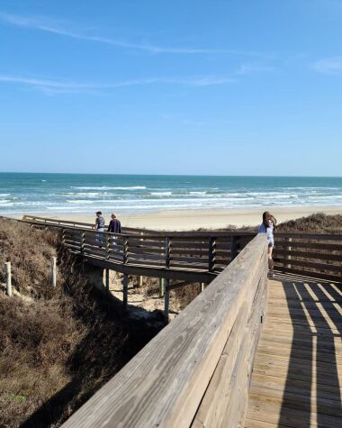Wooden beachwalk (has stairs at the end) 