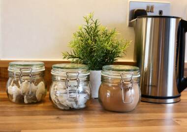 Enjoy a hot drink whenever you like with the provided kettle, cafetiere and a selection of teas, coffee and hot chocolate.