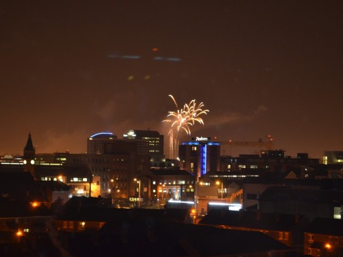 Fireworks at Titanic Quarter from Balcony
