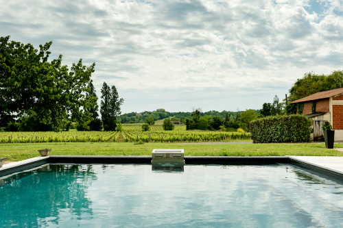 Depuis la piscine, vue sur nos vignes