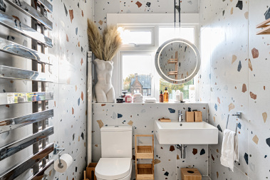 Full view of the luxury bathroom with refined finishes throughout.