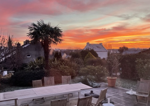 terrasse au lever du jour