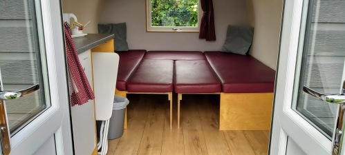 Eco-Pod Showing King size Bed
