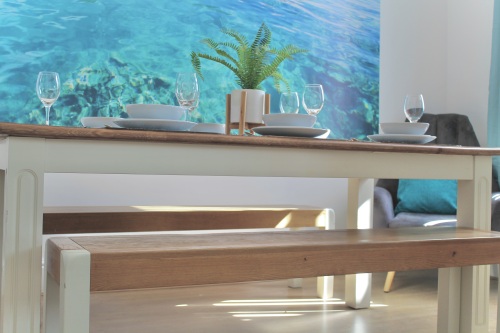 dining room with a lot of heart