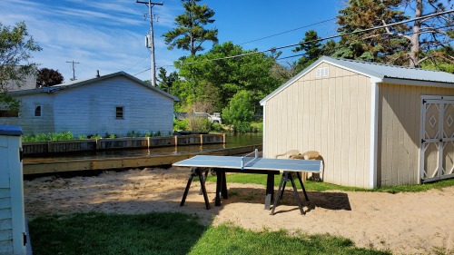 Ping pong table by the river