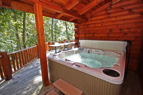 Another View of Hot Tub, with Deck Table and Chairs beyond