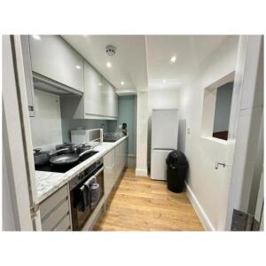 This photo represents the kitchen of the property. 