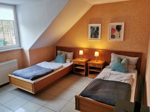 Zweibettzimmer-Eigenes Badezimmer-Blick auf den Wald