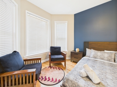 A cozy reading corner within the King Suite, perfect for a quiet morning ritual.